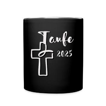 Baptism 2025 Fish Dips in Cross 3D Effect - Full Colour Mug - black - Front