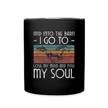 Pferde Freundschaft Hobby Stute - Tasse einfarbig - Schwarz - Vorne