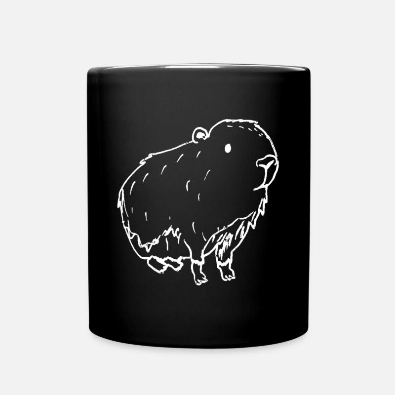 Abstract Kapybara white - Full Colour Mug - black