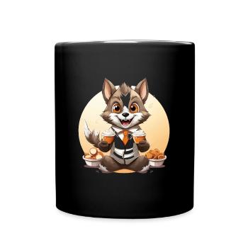 Der verrückte Jongleur - Tasse einfarbig - Schwarz - Vorne