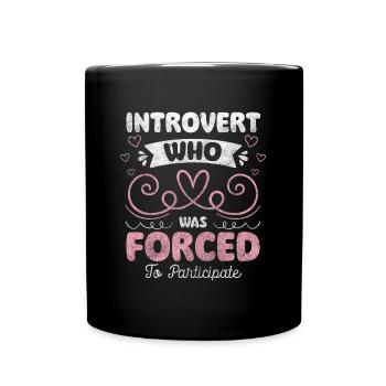 Introvert Social Contact Reflection - Full Colour Mug - black - Front