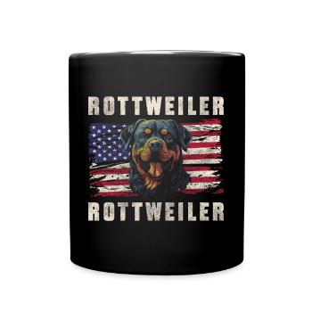 Rottweiler Wachhund Hundeliebhaber Stark - Tasse einfarbig - Schwarz - Vorne