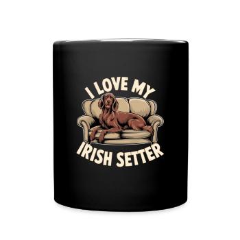 i love my Irish Setter - Hundefreunde Hundemotiv - Tasse einfarbig - Schwarz - Vorne