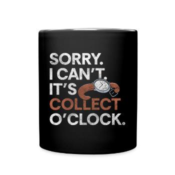 Uhr Sammler Zeit Oldschool - Tasse einfarbig - Schwarz - Vorne