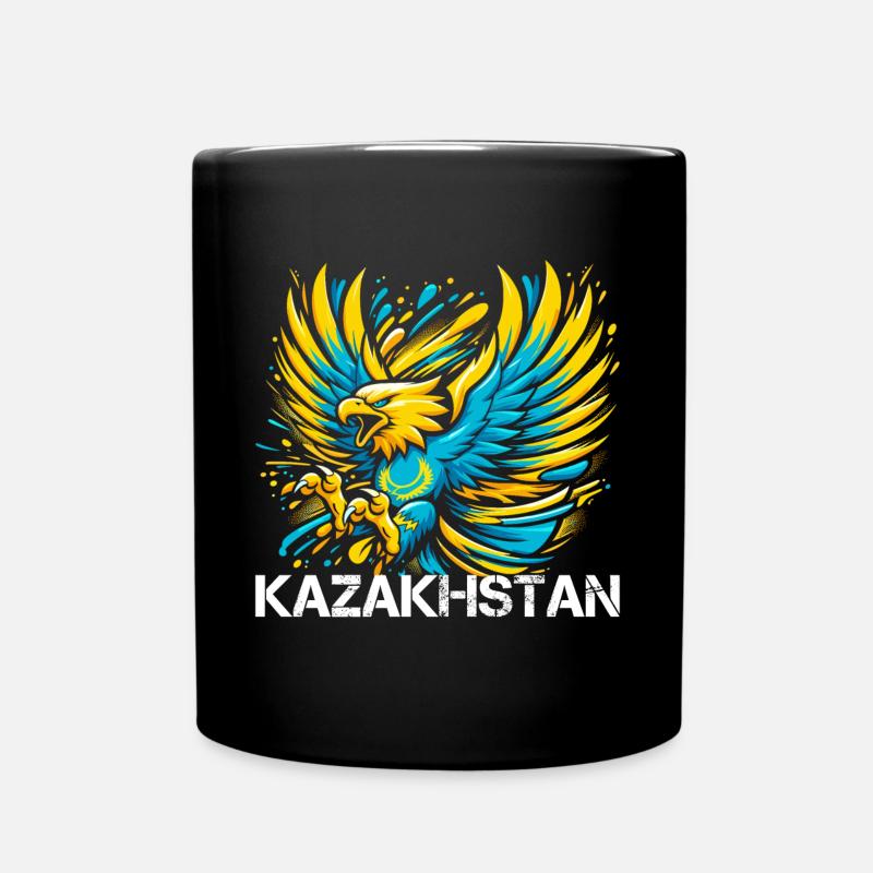 Kasachstan Adler Flagge Fahne cool Geschenk - Tasse einfarbig - Schwarz