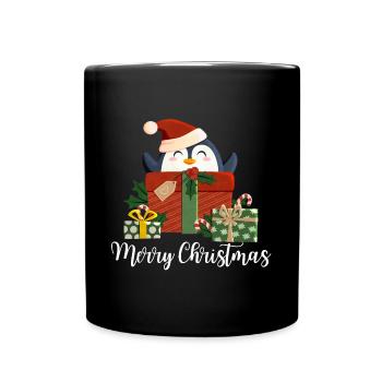Joyeux Noël - Pingouin de Noël - blanc - Mug uni - noir - Devant