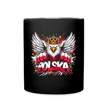 Polska Polen Adler Superheld Flagge Geschenk - Tasse einfarbig - Schwarz - Vorne