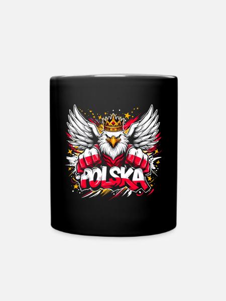 Polska Poland Eagle Superhero Flag Gift - Full Colour Mug - black