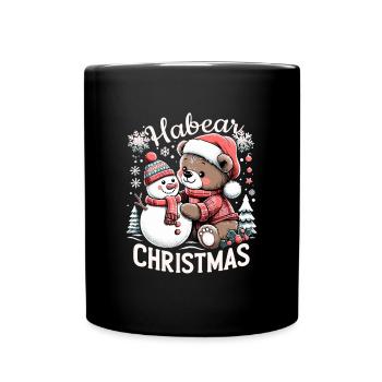 Habear Christmas Bear Snowman Snow Gift - Full Colour Mug - black - Front