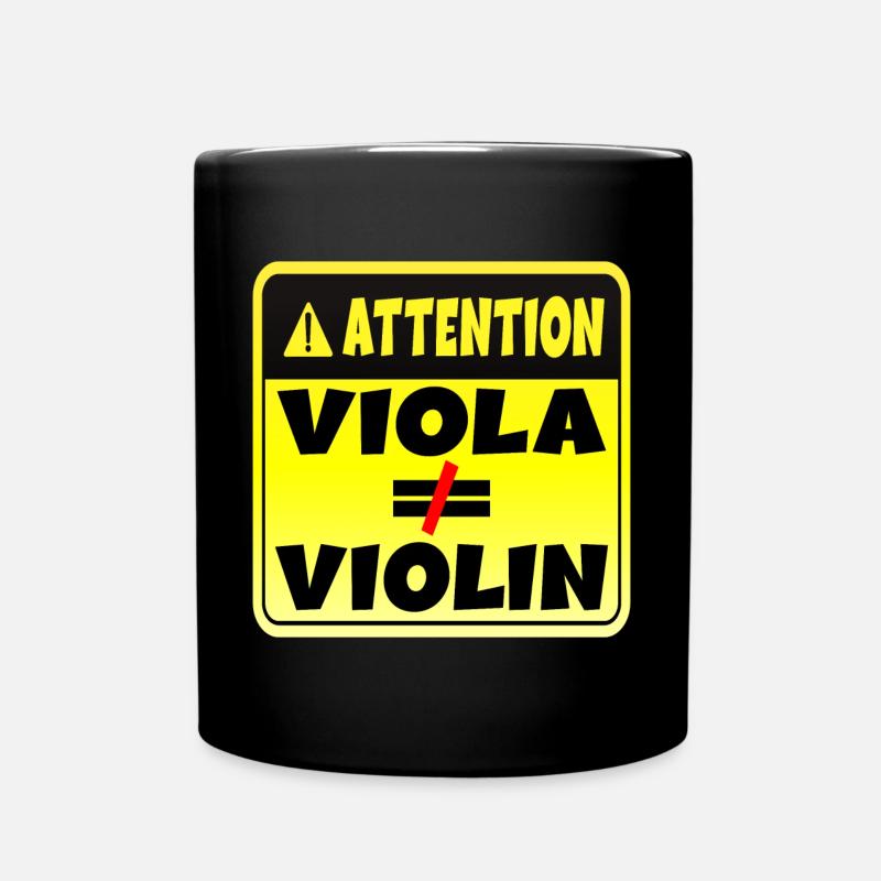 ACHTUNG MUSIKINSTRUMENT VIOLA VIOLINE - Tasse einfarbig - Schwarz