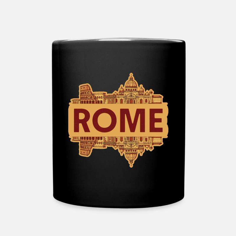 Rome Italy Skyline - Full Colour Mug - black