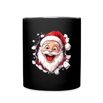 Merry Santa Claus - Full Colour Mug - black - Front