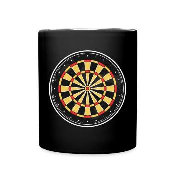 Dartscheibe Grafik - Tasse einfarbig - Schwarz - Vorne
