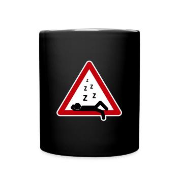 Drôle De Panneau De Route, Dormir, Paresseux - Mug uni - noir - Devant