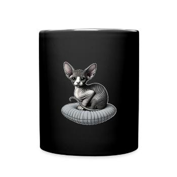 Petit chat Sphynx - Mug uni - noir - Devant