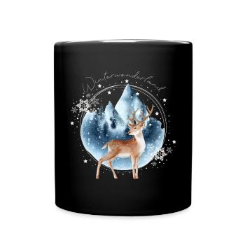 Féérie hivernale - Mug uni - noir - Devant