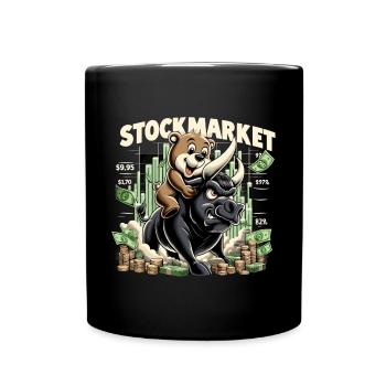 Bourse Marché boursier Bull Bull Bear Profit Gift - Mug uni - noir - Devant