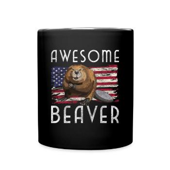 Biber Damm Tier Biberschwanz - Tasse einfarbig - Schwarz - Vorne