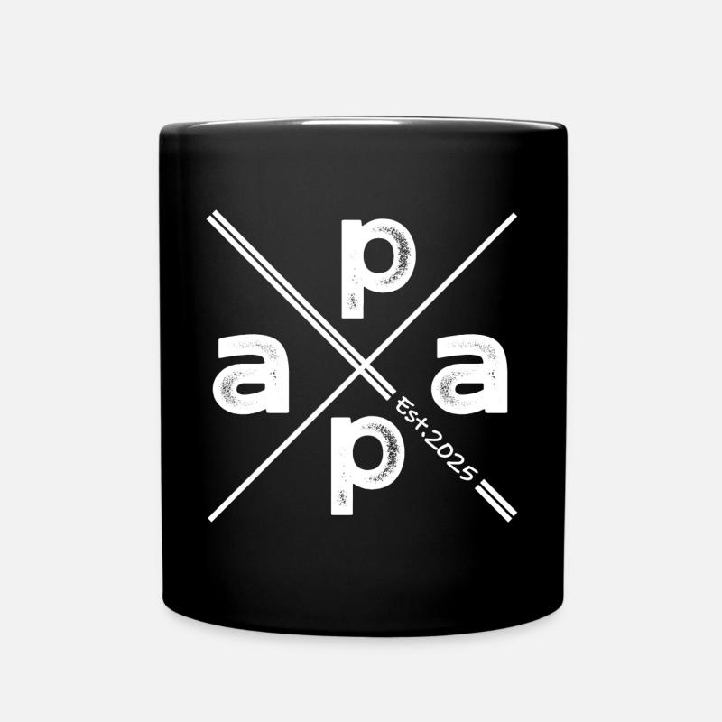 Papa Established 2025 – Vintage Gift Design - Full Colour Mug - black