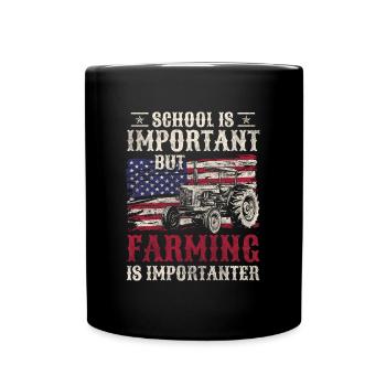 Landwirtschaft Karriere Mistgabel Wichtig - Tasse einfarbig - Schwarz - Vorne