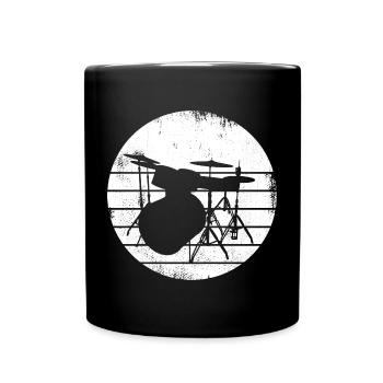 Schlagzeug - Tasse einfarbig - Schwarz - Vorne