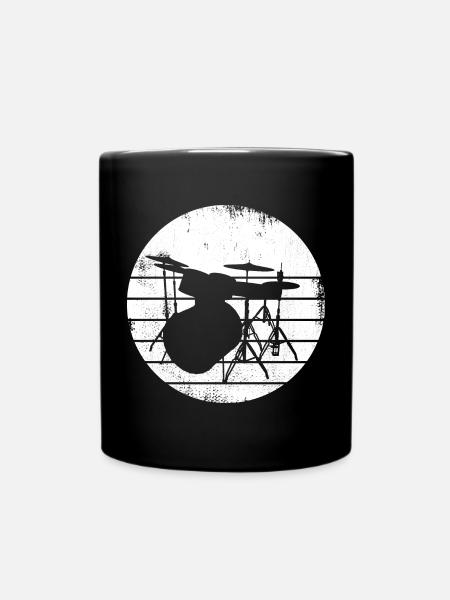 Schlagzeug - Tasse einfarbig - Schwarz