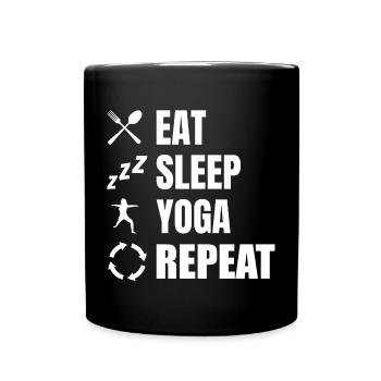 Eat Sleep Yoga Repeat - Full Colour Mug - black - Front