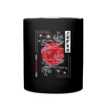 Asia Drawings Travel Nerd - Full Colour Mug - black - Front