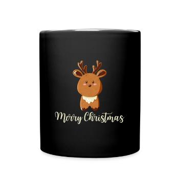 Renne pour Noël - Joyeux Noël - Crème - Mug uni - noir - Devant