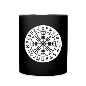 Aegishjálmur Seal: Viking Amulet - White - Full Colour Mug - black - Front