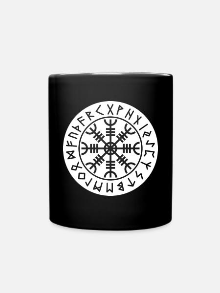 Sceau d’Aegishjálmur : Amulette viking - Blanc - Mug uni - noir