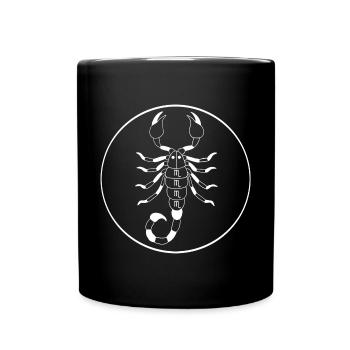 Skorpion Sternzeichen (weiß) - Tasse einfarbig - Schwarz - Vorne