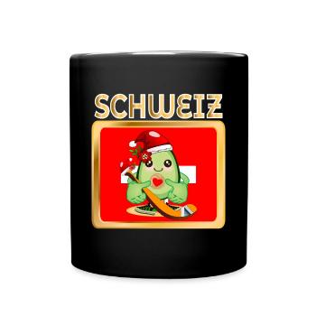 WEIHNACHTEN EISHOCKEY AVOCADO SCHWEIZ - Full Colour Mug - black - Front