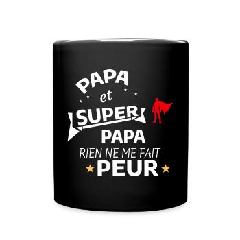 Supervater und Held Supervater - Tasse einfarbig - Schwarz - Vorne