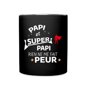 Superhero Humor Paternity Gift - Full Colour Mug - black - Front