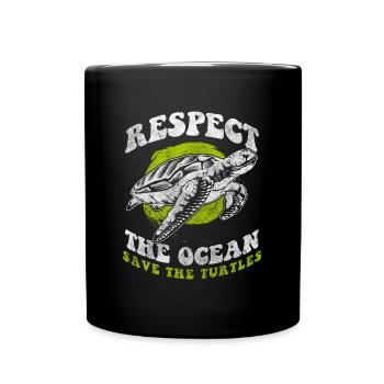 Turtle Reptile Cute - Full Colour Mug - black - Front