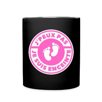 Ich kann nicht, ich bin schwanger - Tasse einfarbig - Schwarz - Vorne