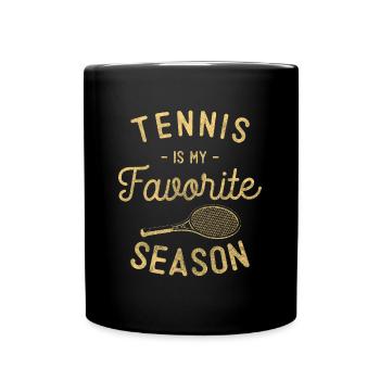 Tennisspieler Workout Tennisplatzl - Tasse einfarbig - Schwarz - Vorne