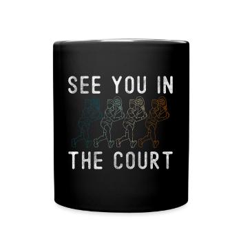 Tennis Ball Game Net Court - Full Colour Mug - black - Front