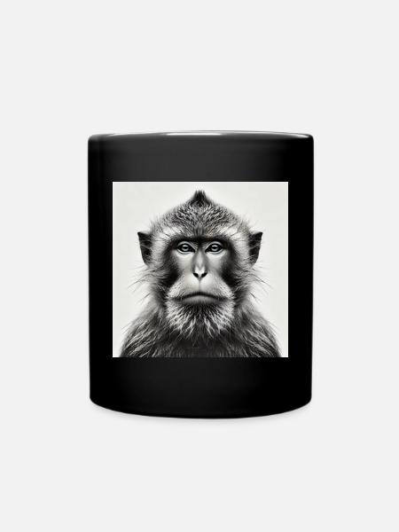 Singe en niveaux de gris - Mug uni - noir