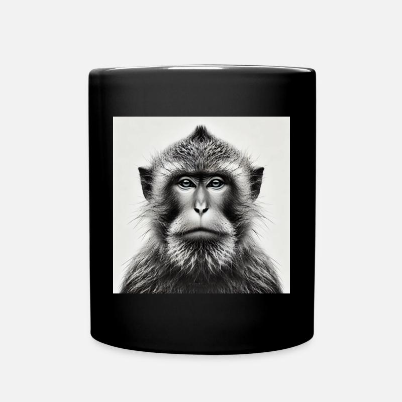 Singe en niveaux de gris - Mug uni - noir
