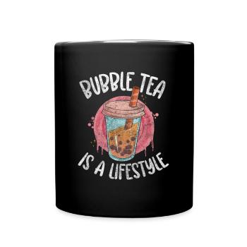 Boba Tea Tea Balls Refreshment - Full Colour Mug - black - Front