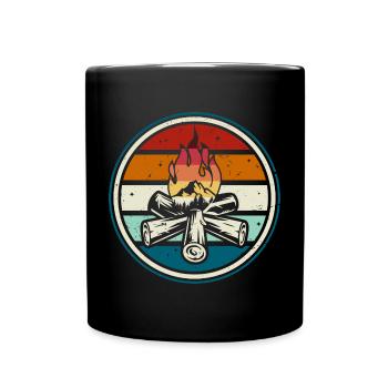 Écusson de feu de camp à l’extérieur - Mug uni - noir - Devant