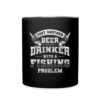 Fischen Hobby Anglerboot Köder - Tasse einfarbig - Schwarz - Vorne