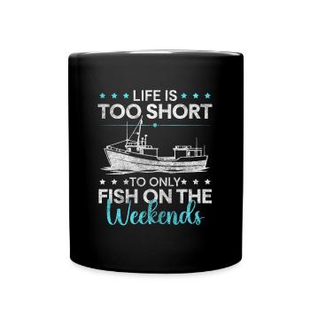 Angler Fisherman Trout - Full Colour Mug - black - Front