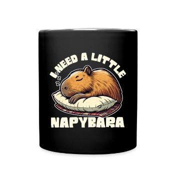 J’ai besoin d’un peu de Napybara, drôle de design de capybara - Mug uni - noir - Devant