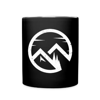 Emblème circulaire de la montagne - Mug uni - noir - Devant