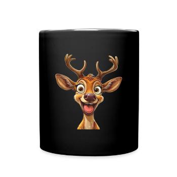 Funny reindeer for festive mood - Full Colour Mug - black - Front