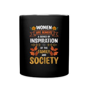 Women Girl Power Feminine Retro - Full Colour Mug - black - Front