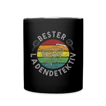 bester Ladendetektiv Supermarkt vintage retro - Tasse einfarbig - Schwarz - Vorne